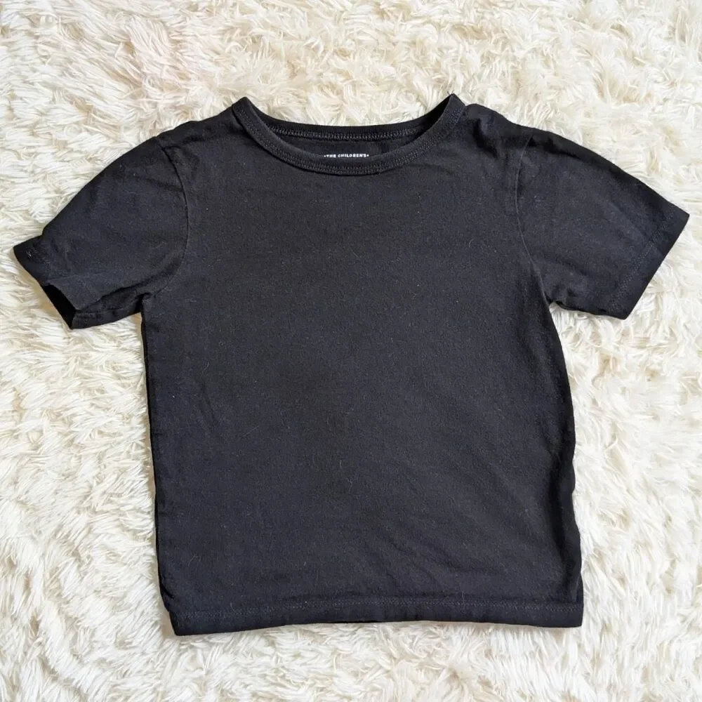 The Children's Place Boys Size 3T Neutral Minimalist Solid Black Cotton Shirt